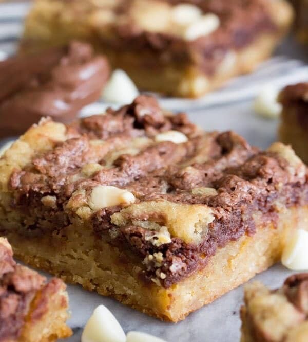 Nutella swirl blondies