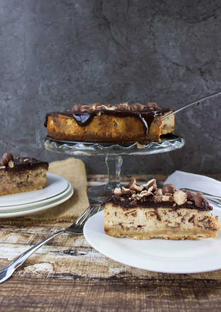Malted Cheesecake slice on plate