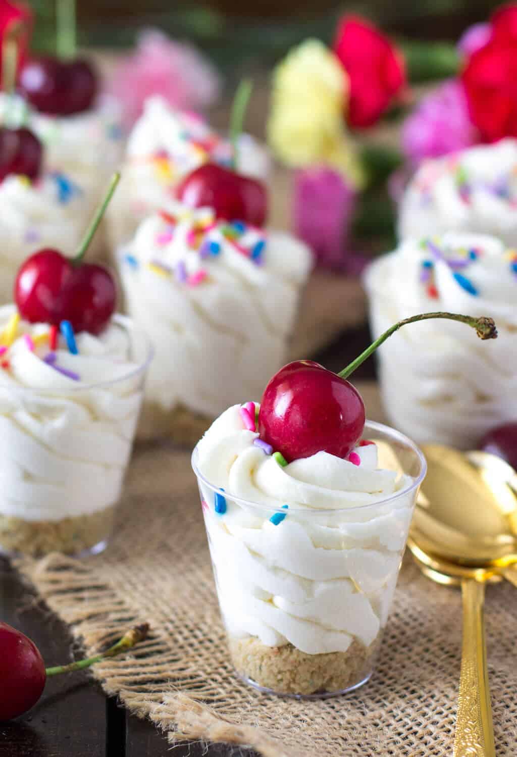 Cake Batter Cheesecake Dessert Shooters 
