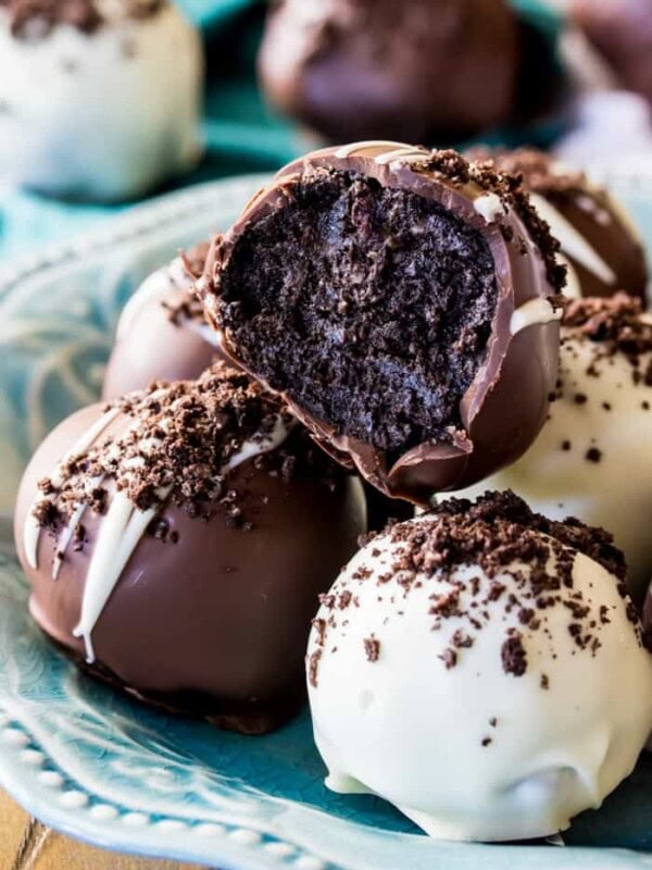 Oreo truffles on plate