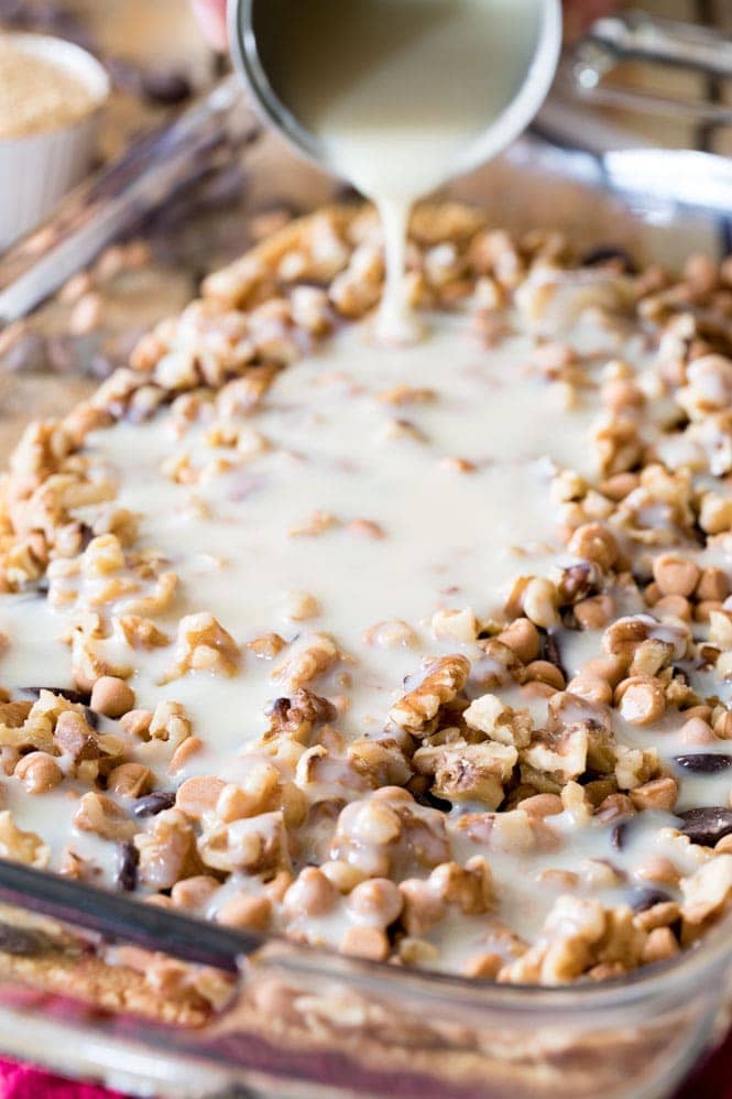 How to make 7 Layer Bars (also known as Magic Cookie Bars) Layering your ingredients for 7 Layer Bars