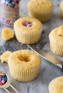 Cupcake with center cut out