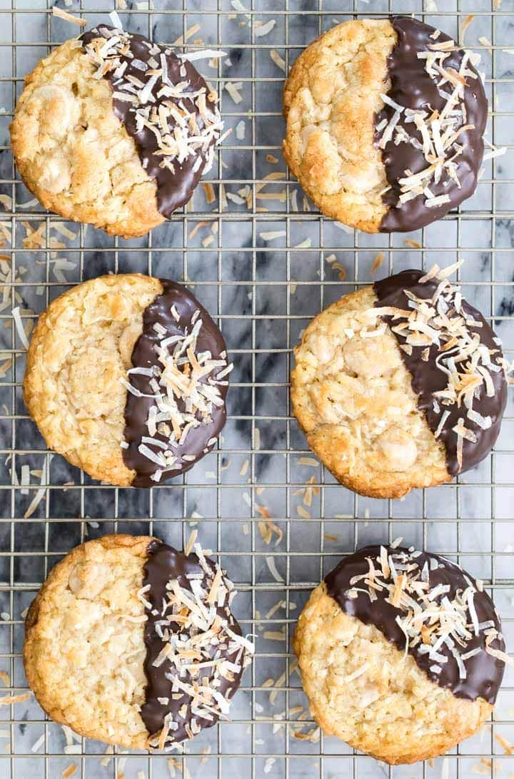 Buttery, chewy COCONUT COOKIES! These are so good! #cookies #coconut #recipe #baking #coconutcookies Coconut Cookies cooling on a rack