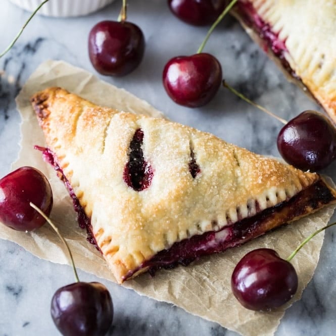 Cherry cheesecake turnover