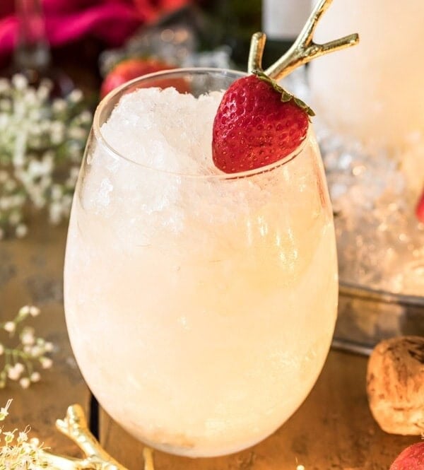 Champagne granita in glass
