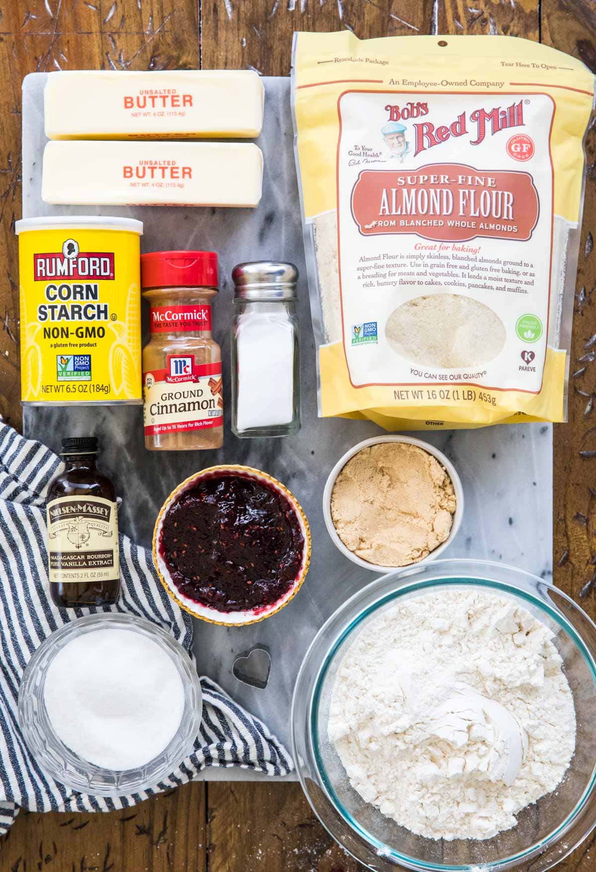 ingredients for linzer cookies