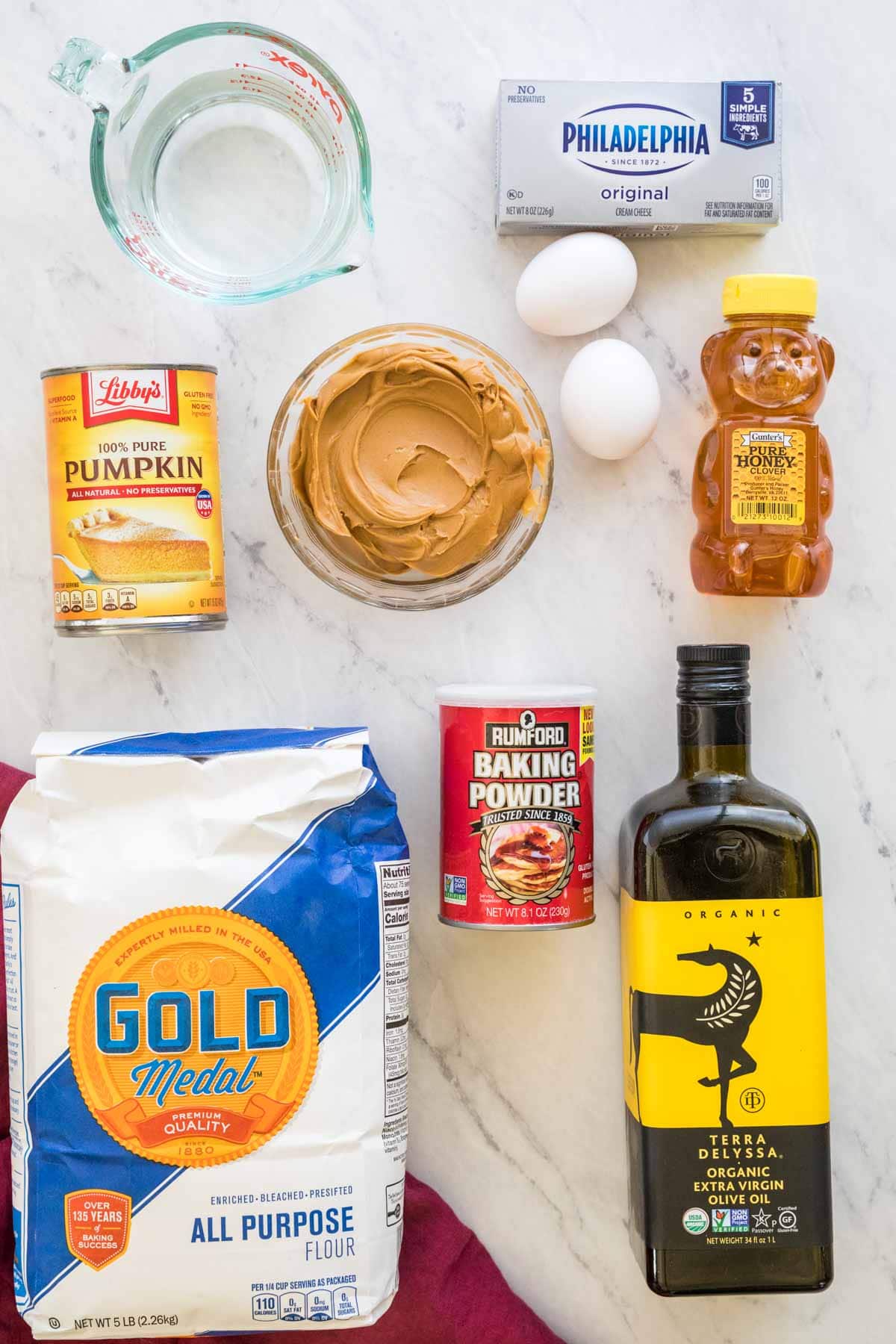 Top down view of ingredients used to make pupcakes