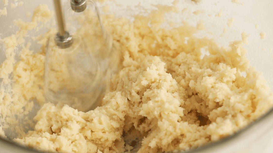 Creaming butter/sugar until light and fluffy for french toast cookies
